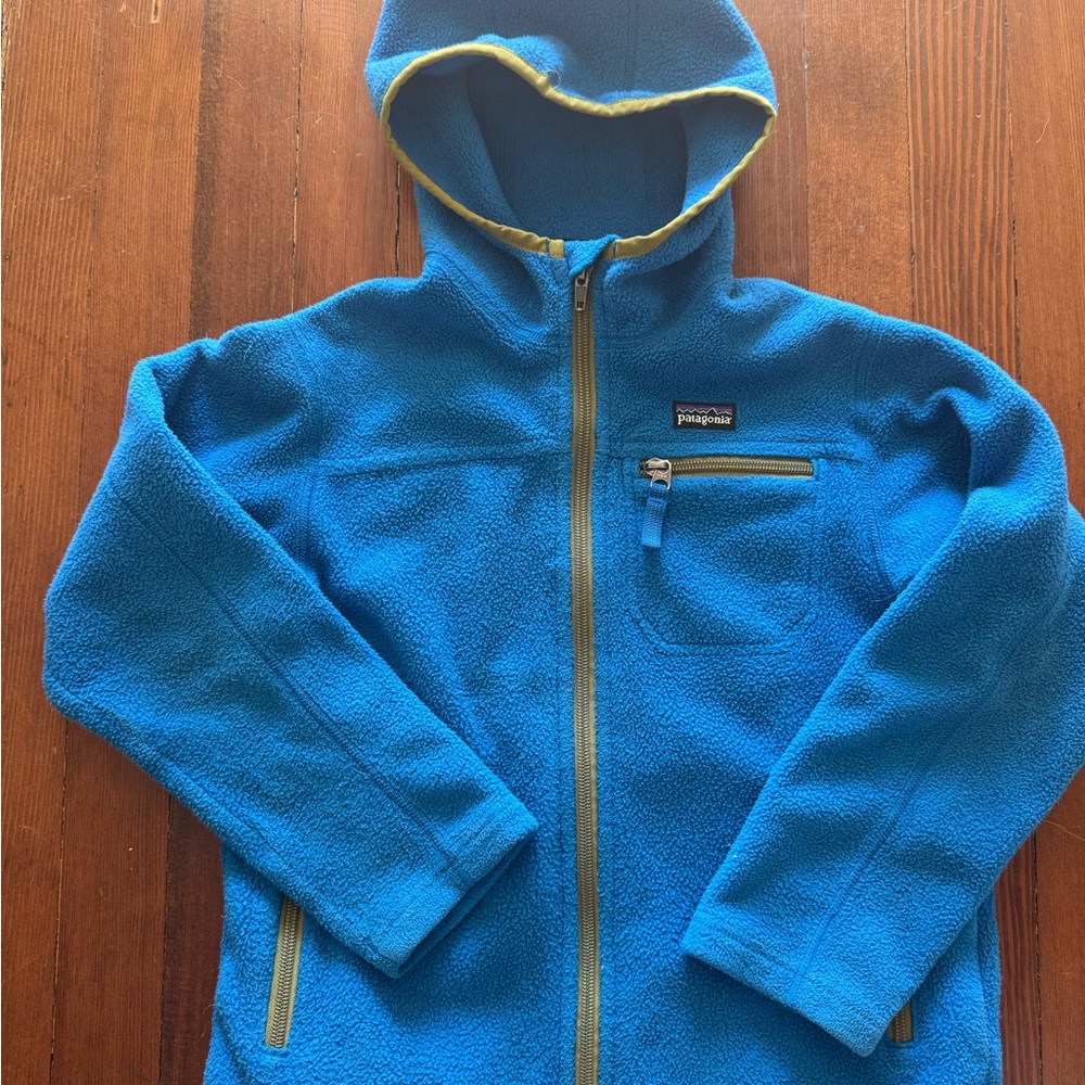 Patagonia Blue Fleece Hoodie Sweatshirt